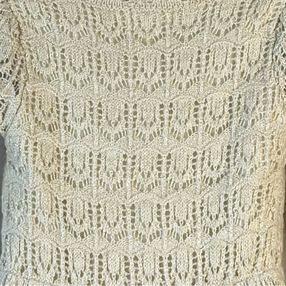 Cat & Jack Girls Sparkle Gold Metallic Knit Long Sleeve Sweater Dress Size 5T